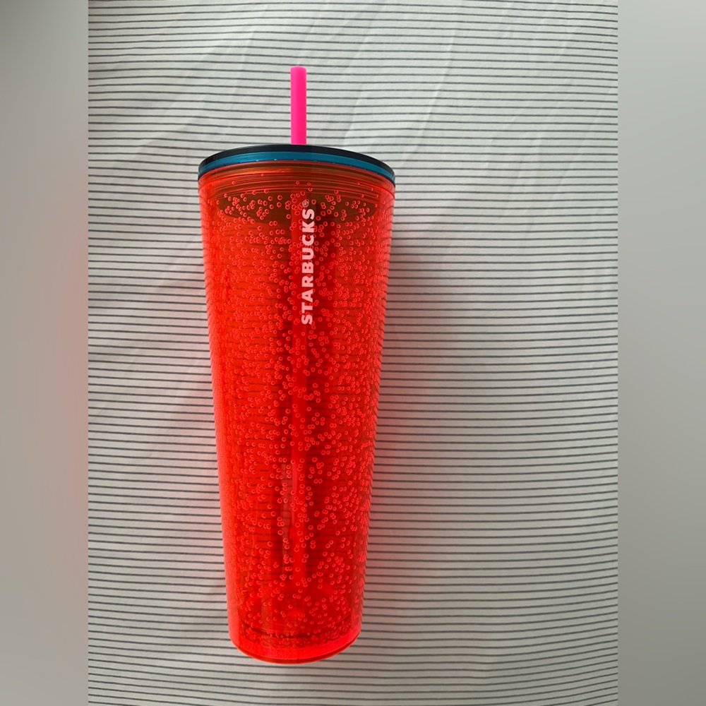 Starbucks Red Orange Bubble Tumbler
